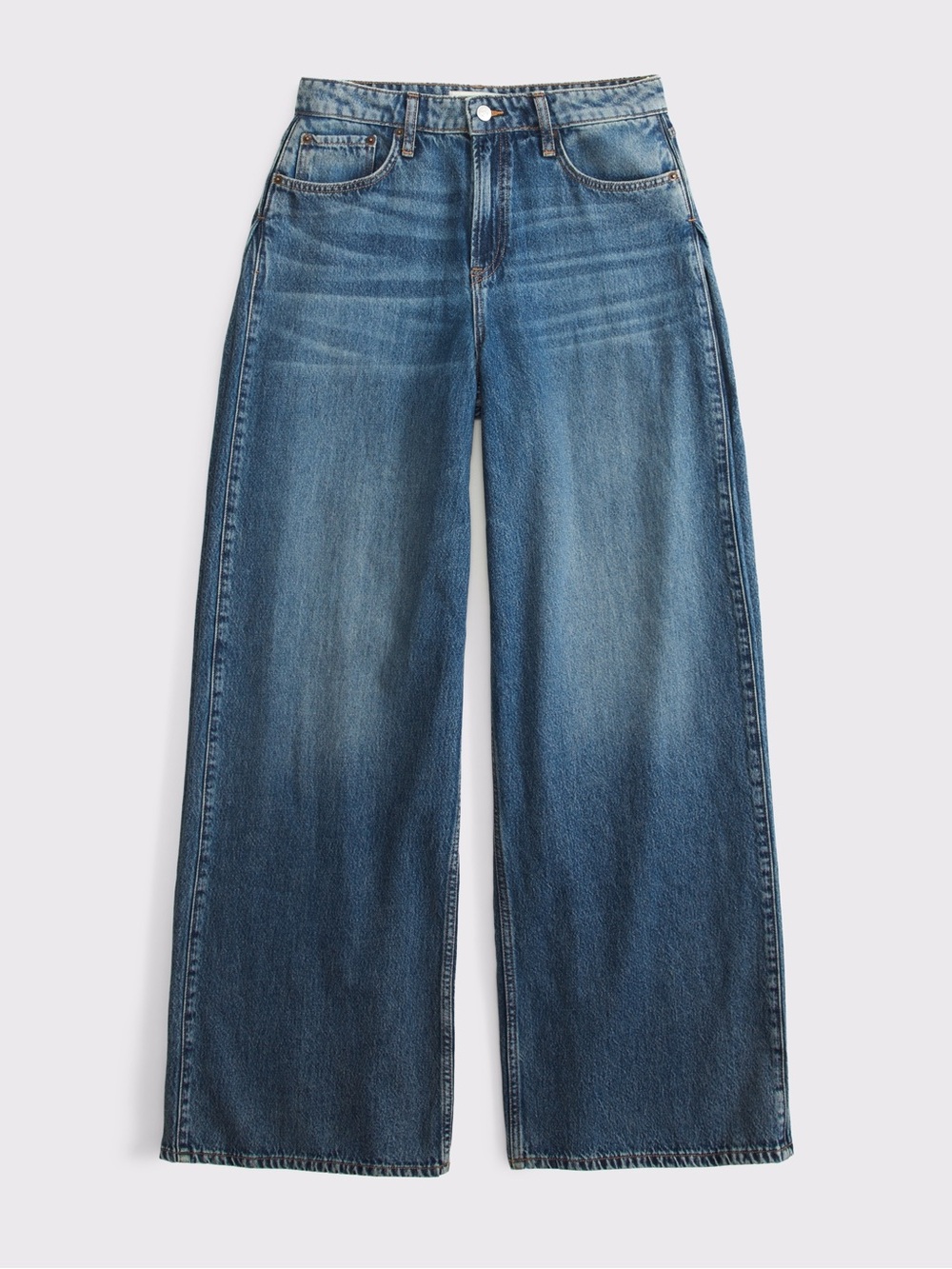 Abercrombie Women’s Curve Love High Rise Wide Leg Pleated Jean | Dark Wash| 28R